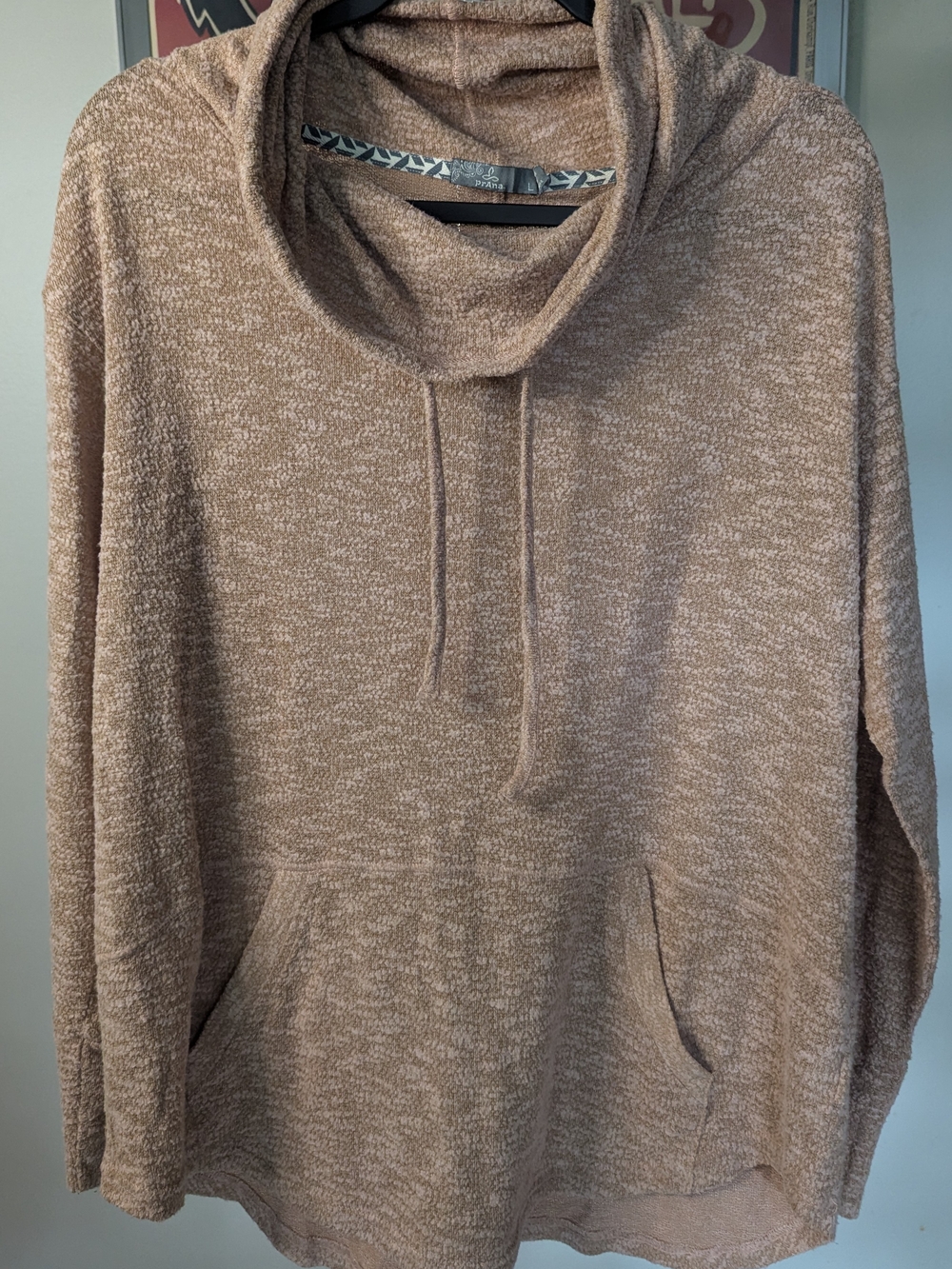 $30 Prana Women's Size L - Frieda Cowl Neck Pullover Sweater Oatmeal Heather